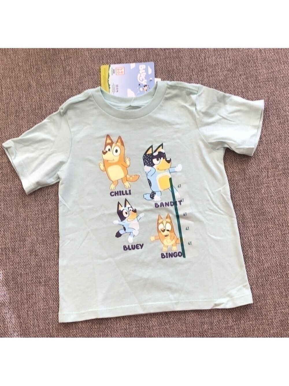 MOOSE Toddler Boy Girl Bluey Printed Short Sleeve T-Shirt Green 4T